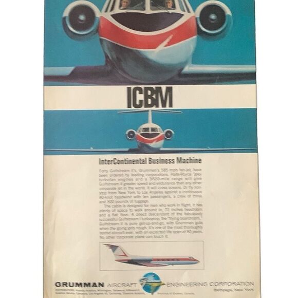 Vintage 1966 Grumman ICBM InterContinental Business Machine Ad Advertisement - Picture 1 of 5